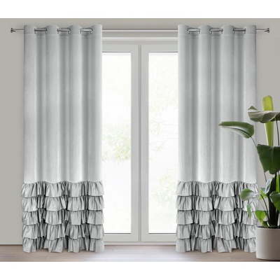 Takoy Závěs CARLI z veluru zdobený jemnými volány 140 x 250 cm-HF-454056 | 140 x 250 cm