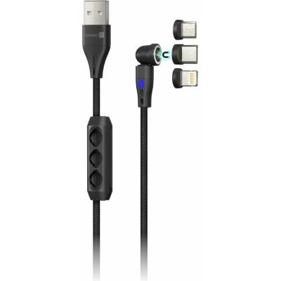 Connect IT CCA-2200-BK USB-C/Lightning/MicroUSB, 2m, černý