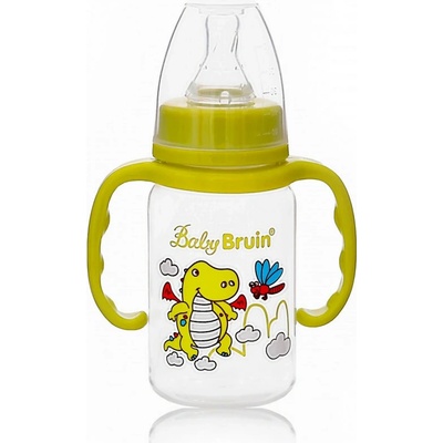 Baby Bruin detská kojenecká fľaša s uškom zelená 120 ml