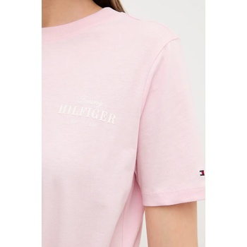 Tommy Hilfiger Памучна рокля Tommy Hilfiger в розово къса със стандартна кройка WW0WW45529 (WW0WW45529)