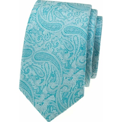 Slim kravata s paisley vzorem tyrkysová