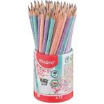 Maped Графитен молив с гума, моливник, HB, триъгълен, MAPED "BlackPeps Pastel", смесени пастелни цветове 851769 (851769)