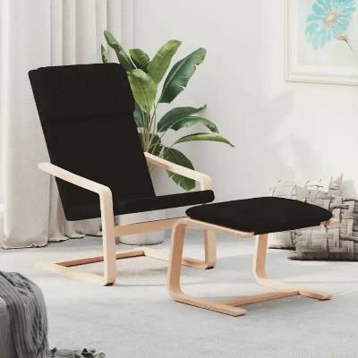 vidaXL 3154416 Relaxační s podnožkou černé textil