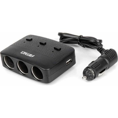 Prodlužovací zásuvka 2x USB-A ON/OFF LED 12/24V 100W 70cm AMiO-04363 – Zbozi.Blesk.cz