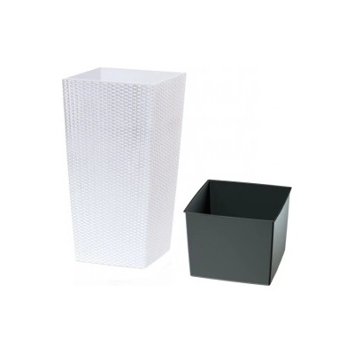 Plastový kvetináč DRTS RATO RATAN rôzne farby 22,5 cm - biela