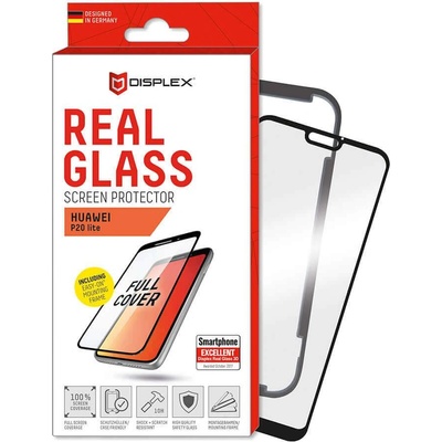 Displex Real Glass 10H Protector 3D Full Cover - калено стъклено защитно покритие за дисплея на Huawei P20 Lite (черен-прозрачен)