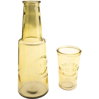 Dakls Žlutá skleněná karafa se sklenicí 800 ml