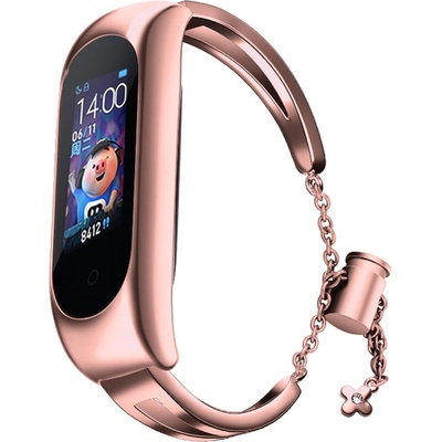 HQWear Резервна метална каишка HQWear за Xiaomi Mi Band 4/5/6, Розов (5907769332708)