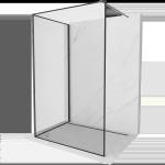 Mexen Kioto стенен панел за душ кабина Walk-in 130 x 110 cm, черна рамка, gun metal - 800-130-212-95-70-110 (800-130-212-95-70-110)
