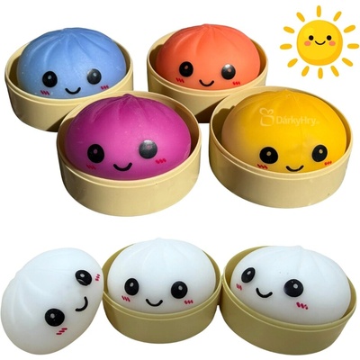Squishy Dumpling UV měnící barvu velký mačkací knedlíček 9 cm Mystery box