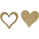 TITANUM Wooden full hearts and strokes 27x25mm 12pcs