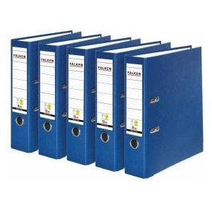 Falken 5x PP-Color plastic folders 8 cm wide DIN A4 blue - 11374212