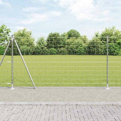 vidaXL Zahradní euro plot s betonovým základem 10 x 1,2 m Stříbrná