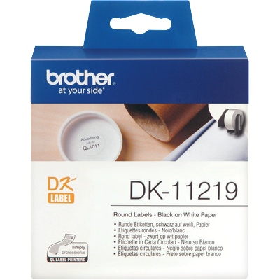 Brother Оригинална лента BROTHER P-Touch DK-11219, 12x12 mm, 1200 етикета (DK11219)