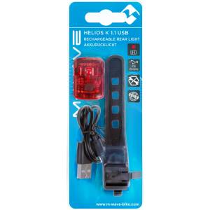 M-Wave Велосипедна светлина M-wave Helios K 1.1 USB SL Rücklich - Black - размер One Size (870-2987-0111)