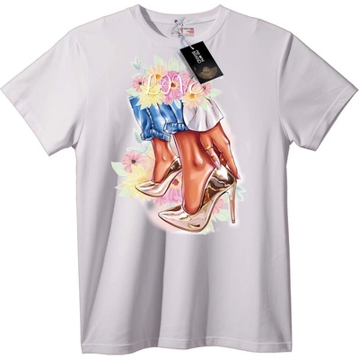 NOONEBRAND Тениска Любов и Цветя - 2XL, White