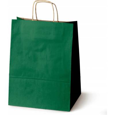 SET 100 ks Papírová taška ZELENÁ 30x17x42,5 cm Allbag EKO Dárková