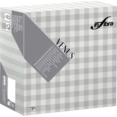 Infibra Ubrousky Venus Airlaid 40x40cm textilní BIO kostka šedá 50ks