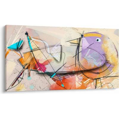 Obraz - Abstrakcia, vtáčik, jednodielne 120x70 cm