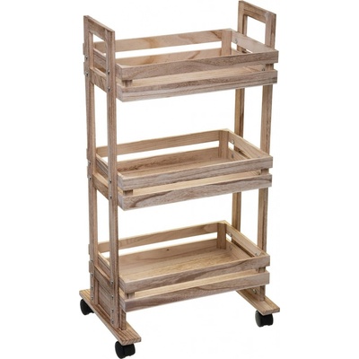 5five Kuchyňský vozík se 3 policemi dřevěný 82 cm