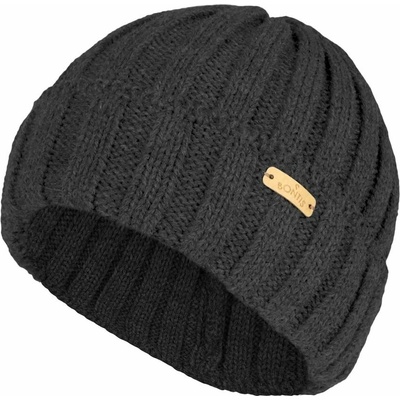 Bontis Pánská pletená čepice s žebrovaným vzorem Antracit