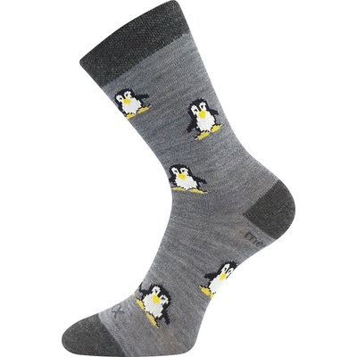 Voxx Penguinik Detské slabé merino ponožky tučniaky