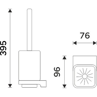 Romvel WC kartáč s hranatou rukojetí