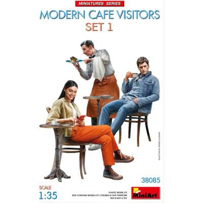 MiniArt Modern Cafe Visitors Set 1 3 fig. & furniture 1:35