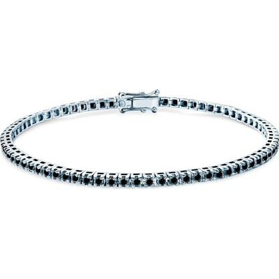 SAVICKI Tenisový náramok Luminy 2,3 mm biele zlato, čierne diamanty SAV-B-TENIS-16CM-23SZ-15K-585-CZD-B