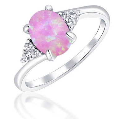 JVD Stříbrný prsten s růžovým opálem SVLR0406XH2O456
