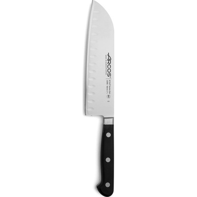 Arcos nôž Santoku s okrajom Granton séria ÓPERA Čierna 303 mm