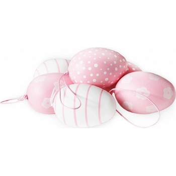 Vajíčka závěs pvc 6ks/6cm růžová