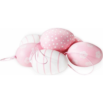 Vajíčka závěs pvc 6ks/6cm růžová