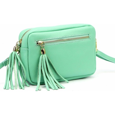 Luka dámska malá kožená crossbody kabelka mätová na rameno 20-030