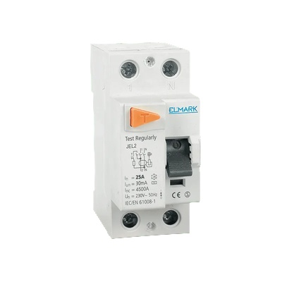 ELMARK ДЕФЕКТНОТОКОВА ЗАЩИТА jel2 4.5ka 2p 16a/300ma (40718)
