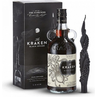 The Kraken Black Spiced 40% 0,7 l (dárkové balení svíčka)