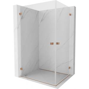Mexen Lunar-B Duo кабина за душ с врата 100 x 80 cm, прозрачно стъкло, четкана мед - 832-100L-080P-65-00 (832-100L-080P-65-00)
