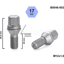 Kolový šroub M14x1,5x25 kužel, pohyblivá, klíč 17, B0046-002, výška 56,5 mm