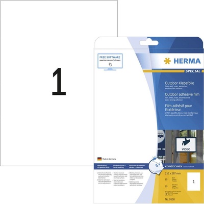 Herma 9500 Fóliové etikety 210 x 297 mm polyethylenová fólie bílá 10 ks tiská