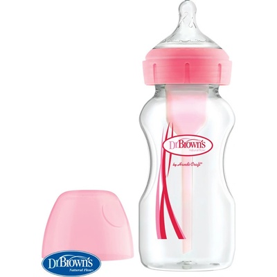 Dr.Browns fľaša antikolik Options široké hrdlo plast ružová WB91601 270ml
