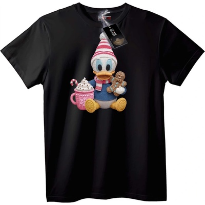NOONEBRAND Тениска Прошнат Donald Duck Коледа - S, Black