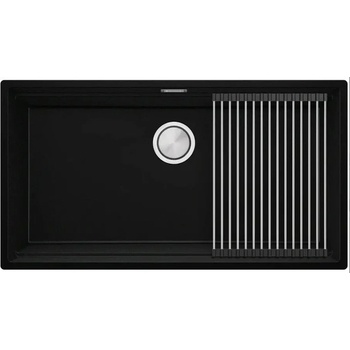 Твоят Стил Черна кухненска мивка за вграждане под плот Прага 90 Level 860 x 470 мм
