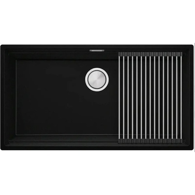 Твоят Стил Черна кухненска мивка за вграждане под плот Прага 90 Level 860 x 470 мм