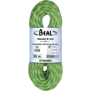 Beal Двойно въже Beal Rando 8 mm Twin rope - Green - размер 20 m (309-0093-0211)