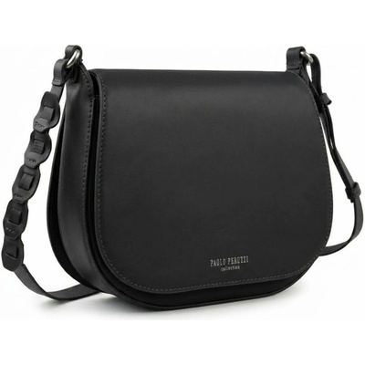 Čierna dámska crossbody kožená kabelka Pernille