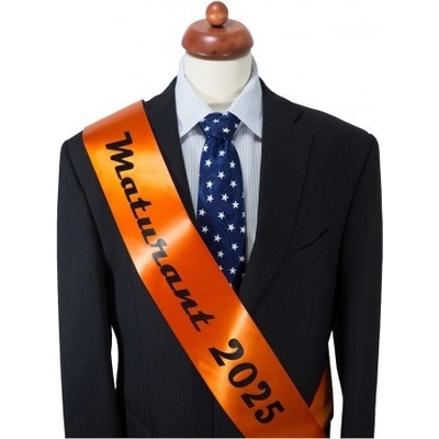 Maturitná šerpa tmavo oranžovásaténová