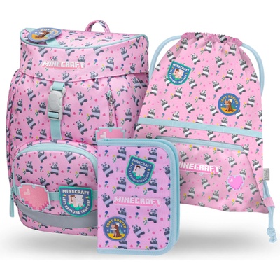 BAAGL SET 3 Airy Minecraft Panda: раница, пенал, торба BAAGL | Sin | Момичешки | UNI