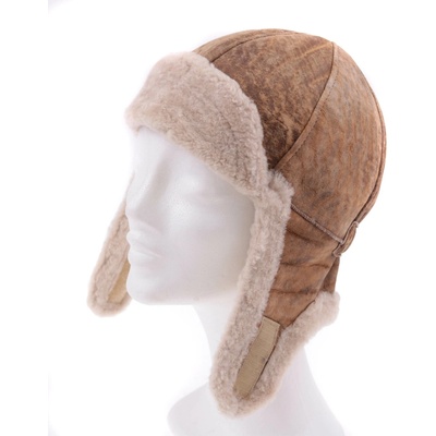 Splus Dětská kožešinová ušanka z ovčiny DU09 hnědá