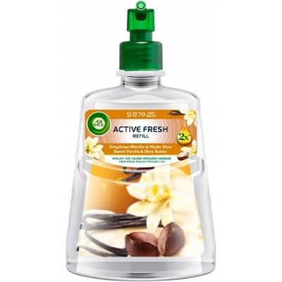 Air Wick Active Fresh REFILL náhradná náplň do automatického difuzéra Sweet Vanilla & Shea Butter 228 ml