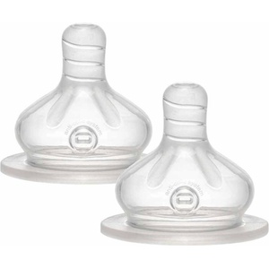 NIP Силиконови биберони с широко гърло NIP - flow L, 0 м+, 2 броя (4000821330320) - baby